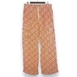 NEW Roxy Fresco Tile Wide Leg Lounge‎ Pants Drawstring Boho Beach Vacation XL